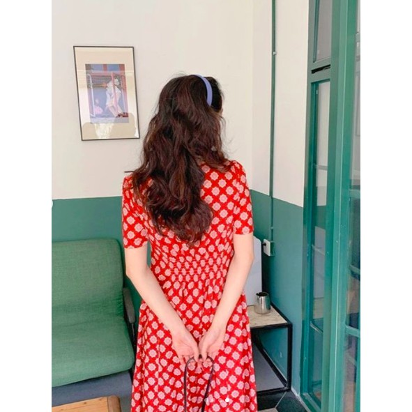 NEEhouse đầm váy dài kiểu dáng Hàn Quốc dáng suông màu đỏ xinh mới nhất 2020 Designed by Korea