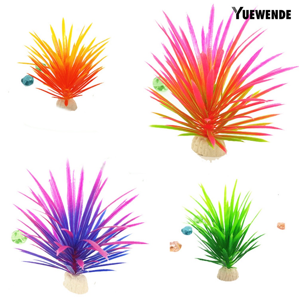 Cây thủy sinh nhân tạo 13cm trang trí bể cá tùy chọn màu sắc