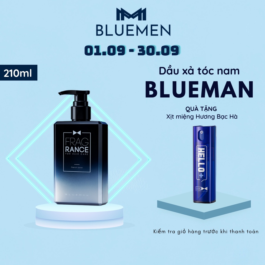 Dầu Xả Tóc Nam BLUEMAN Nuôi Dưỡng & Phục Hồi Tóc Chắc Khoẻ Giúp Tóc Mềm Mượt 210ml