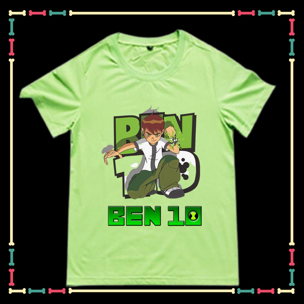 Áo Ben 10 tay ngắn phông rộng cổ tròn đủ size áo cho bé trai