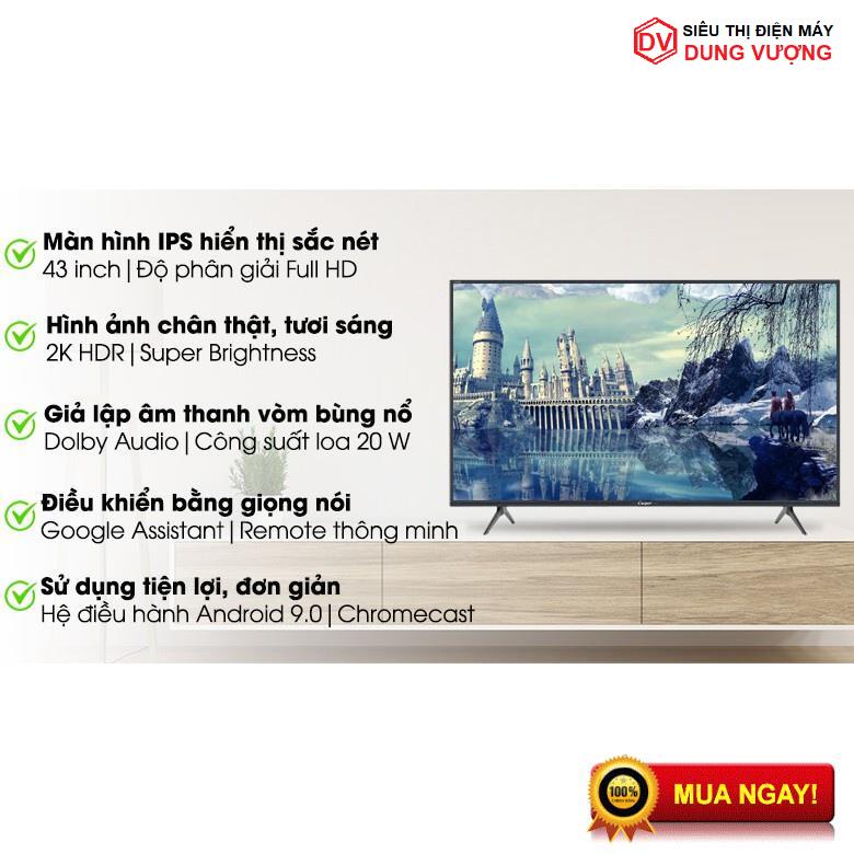 Tivi Casper 43 inch Giọng Nói 43FG5200, Tivi Thái Lan Thông Minh [Giá Siêu Rẻ - Giao nahnh HN] | BigBuy360 - bigbuy360.vn