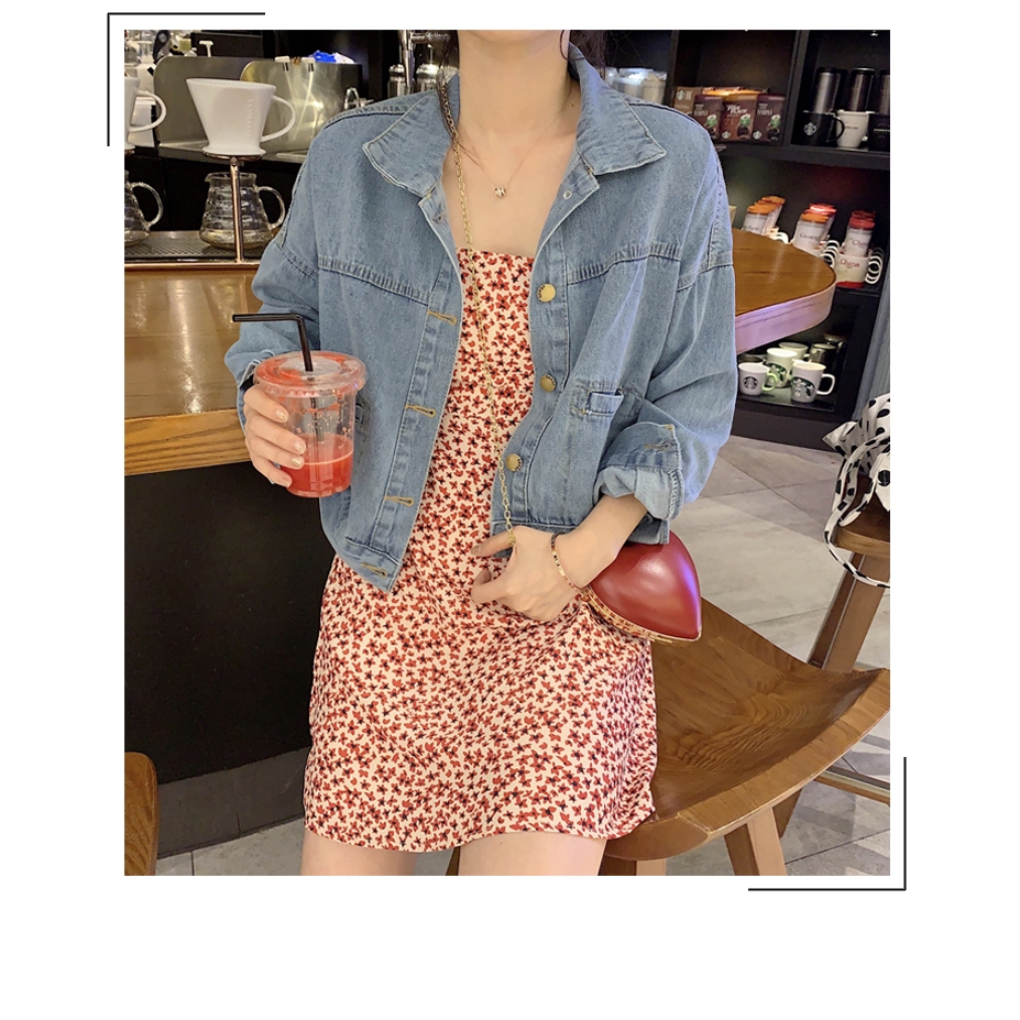 Đầm hoa SUXI hai dây phong cách Hàn Quốc quyến rũ cho nữ