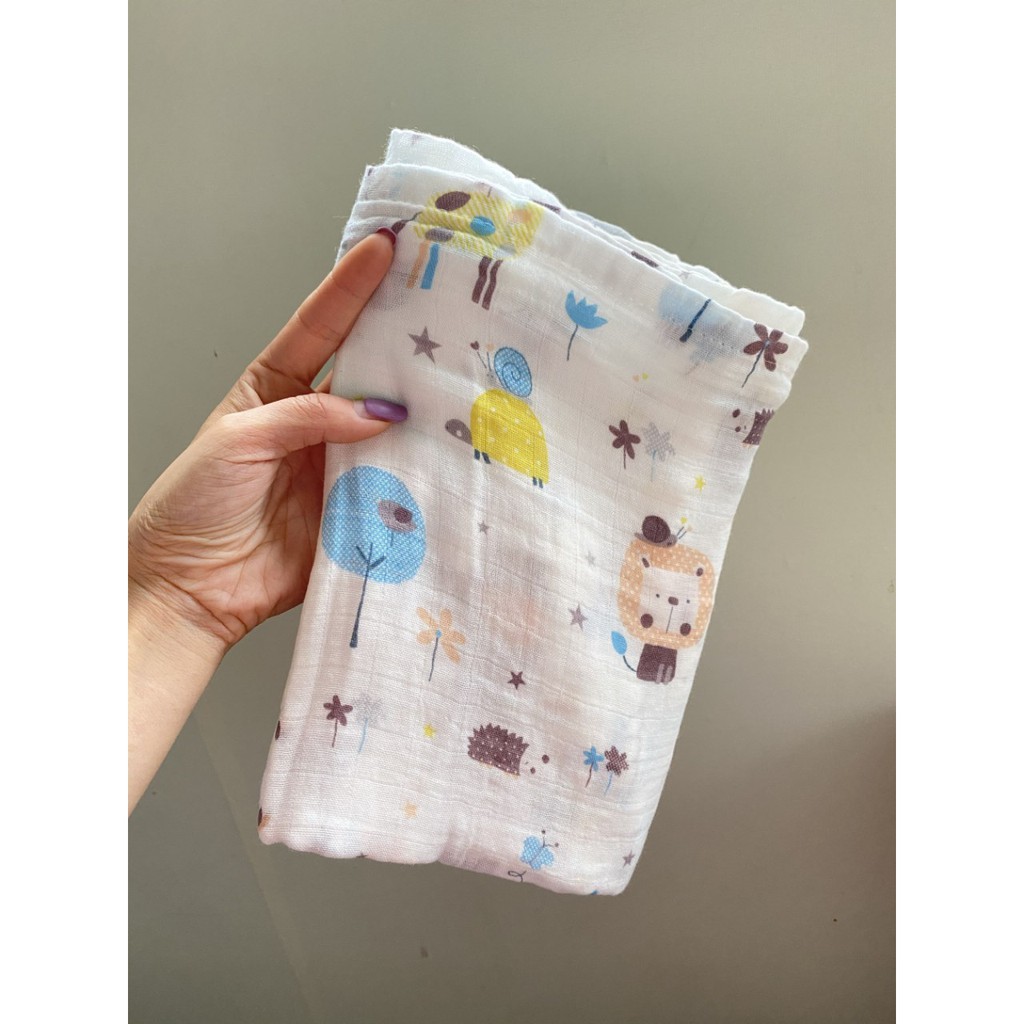 Khăn Tắm Sợi Tre Xuất Nhật Muslin Siêu Mềm Cho Bé Kích Thước 120cm*120cm