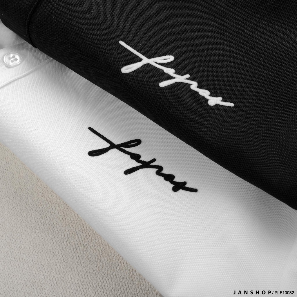 Áo Polo Thêu Logo Chữ Ký Fapas Với 2 Gam Màu Trắng Đen Lịch Lãm