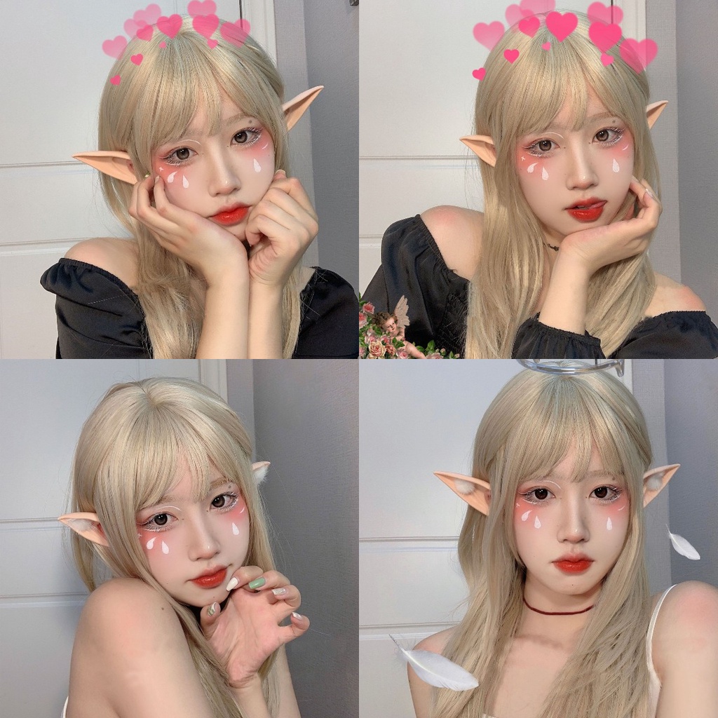 [Magpie] Kẹp Tóc Hình Tai Yêu Tinh Giả Bằng Silicon Mềm Hóa Trang Halloween Dành Cho Trẻ Em