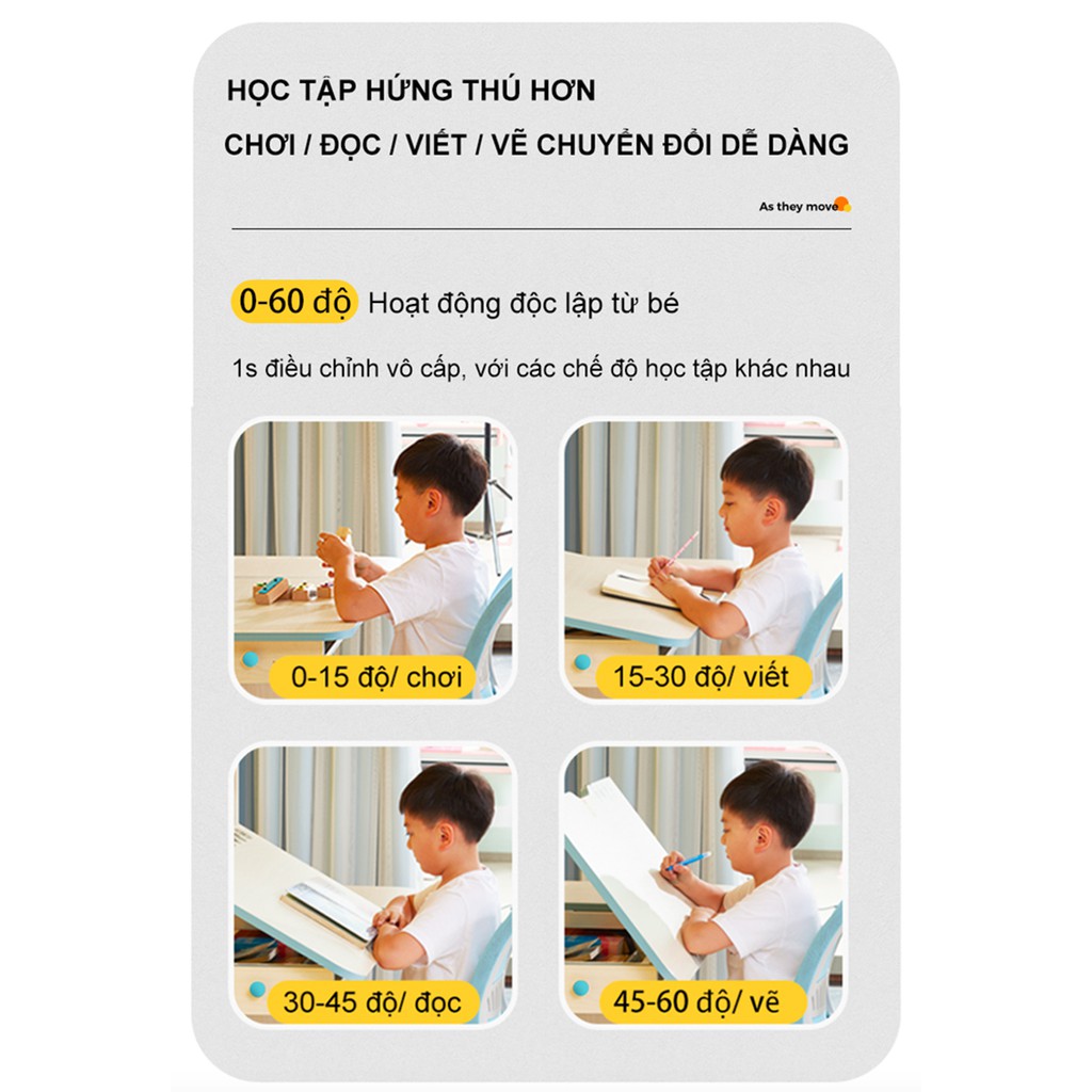 BÀN HỌC THÔNG MINH CHỐNG GÙ, CHỐNG CẬN CAYABE CB-DK120 DÀI 120 CM CHO BÉ MÀU XANH