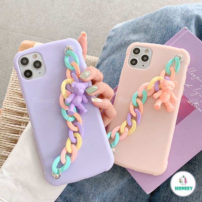 Fashion Bear Bracelet Silicone Soft Phone Case for IPhone 11 Pro Max X Xs Max XR 8 7 Plus SE 2020 | BigBuy360 - bigbuy360.vn