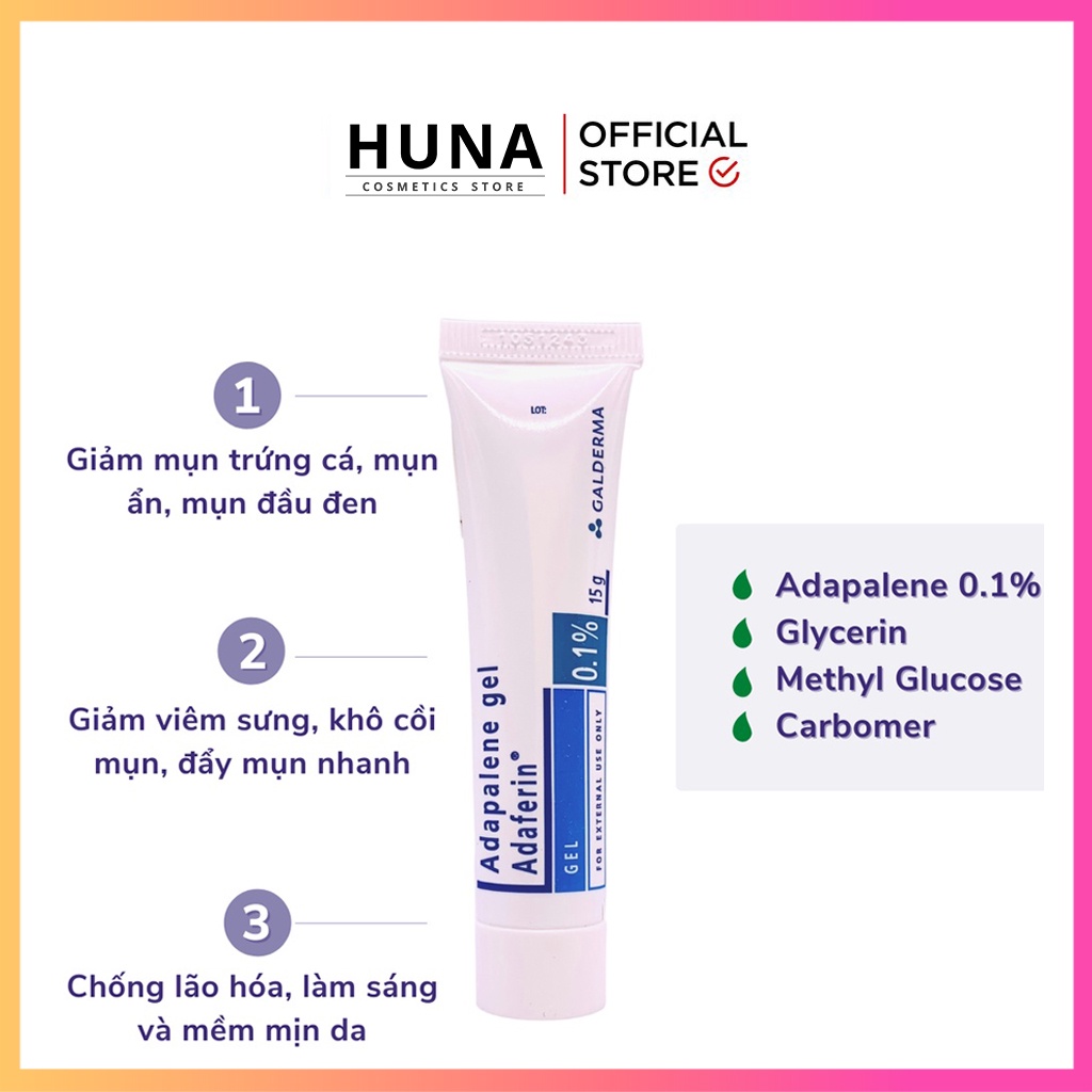 Kem Giảm Mụn Adapalene Gel 0.1%