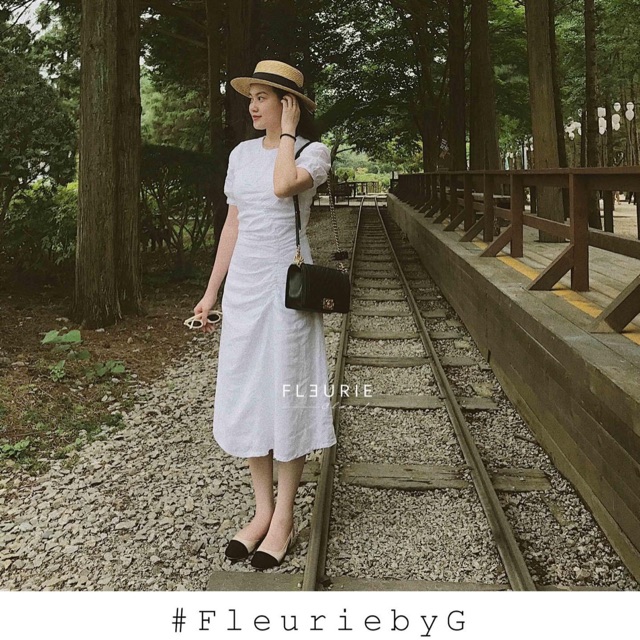 Váy Fleurie trắng size M