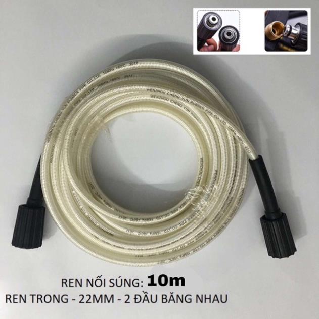 dây rửa xe ❤️FREESHIP❤️ 10m-15m-20m-30m cho máy bơm xịt rửa áp lực cao (Ren trong 22mm/22mm)