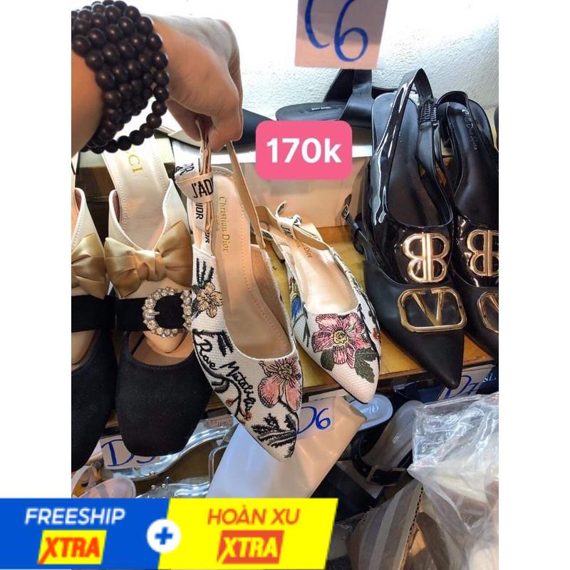 giầy hoa đế bệt cực xinh ảnh thật thêu tay
