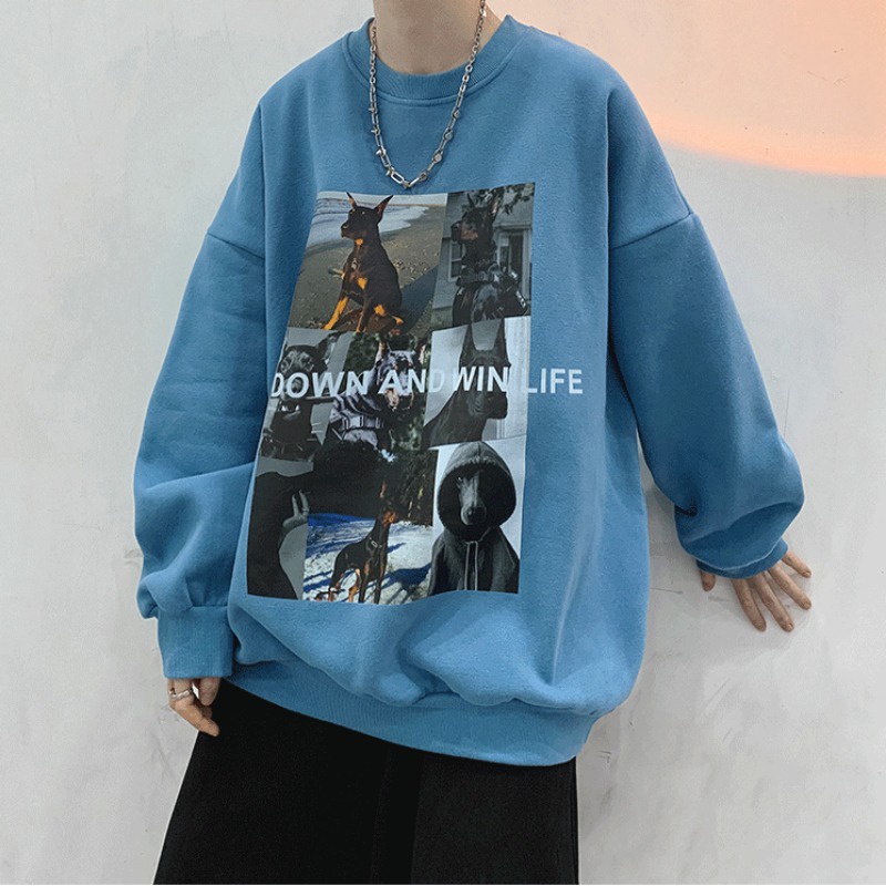 Shineess Áo Sweater Nỉ Bông Love Wins Thu Đông Ulzzang hiphop In Unisex Form Rộng Size M-8XL