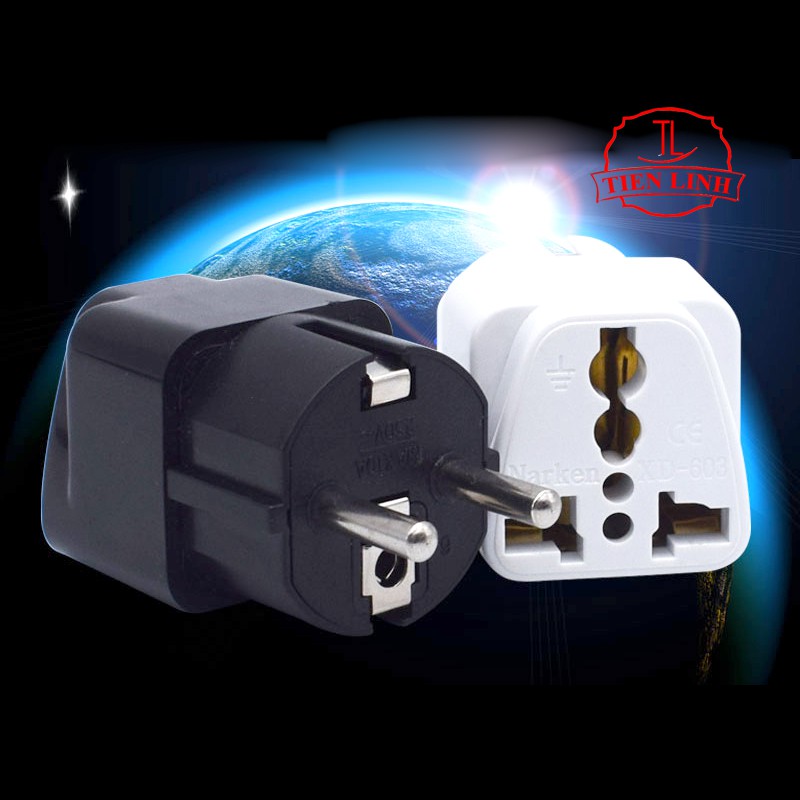 Phích cắm chuyển 2 chấu sang 3 chấu từ 0~250V tiện dụng