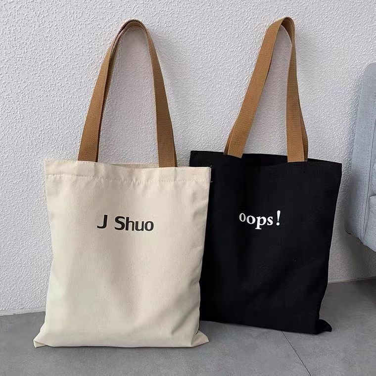 Túi Xách Đeo Vai Chất Liệu Canvas In Chữ Đơn Giản Thời Trang Dành Cho Nữ