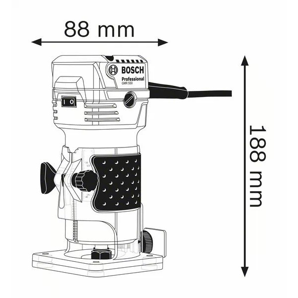 Máy phay gỗ Bosch GKF 550 cầm tay, công suất 550W bảo hành điện tử 6 tháng chính hãng