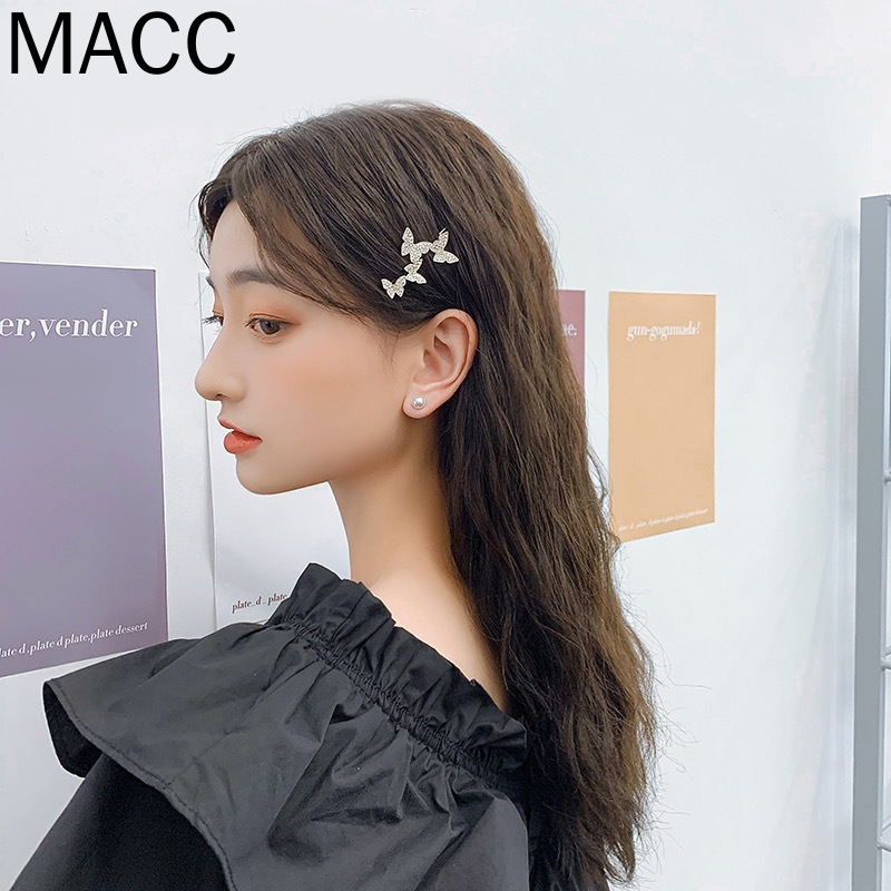 Kẹp Tóc Hình Bướm Đính Ngọc Trai Giả Thời Trang Cho Nữ