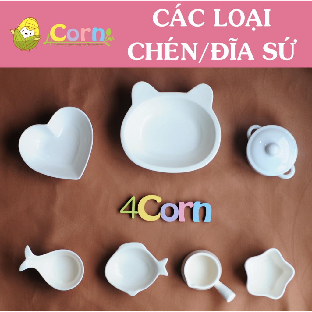 Các loại bát (chén, đĩa) sứ đựng đồ ăn dặm cho bé (ăn dặm Truyền thống, Kiểu Nhật, Kết hợp)