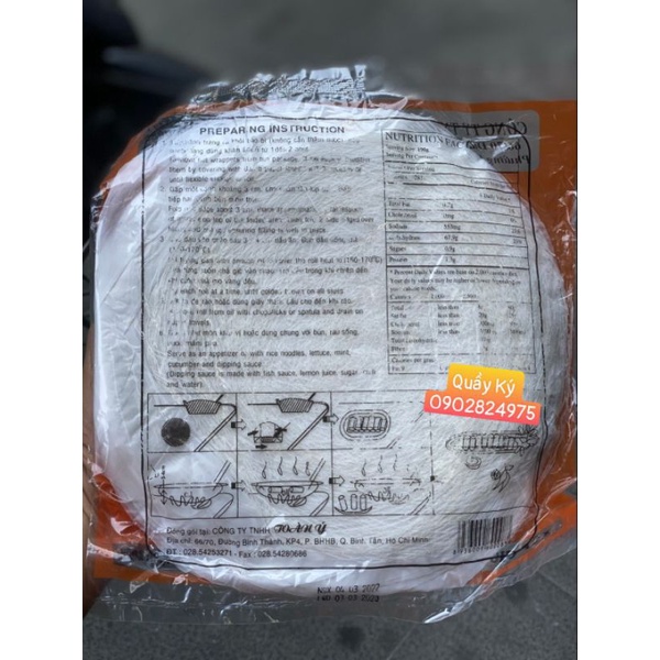 Bánh tráng rế cuốn chả giò, bánh đa rế loại dày Toàn Ý