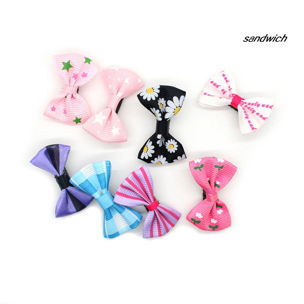 Set 10 Kẹp Tóc Nơ Nhiều Màu Sắc Dành Cho Bé Gái