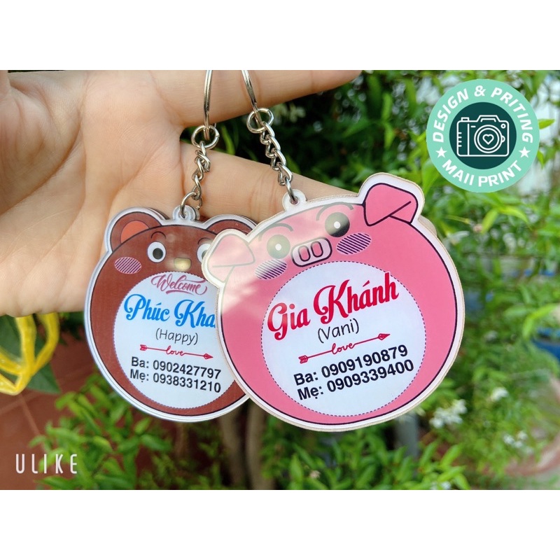 ❤️ BẢNG TÊN TREO BALO CHO BÉ IU 🍀 IN THEO YÊU CẦU