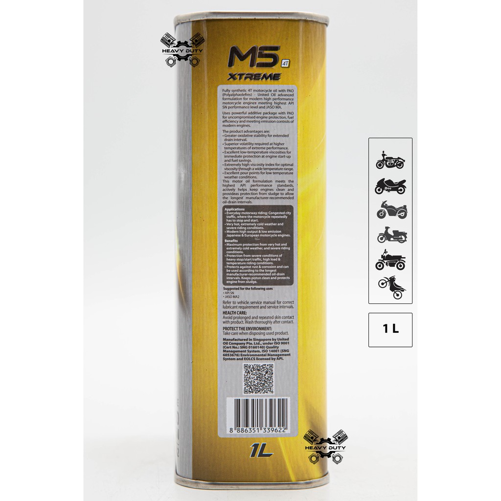 Nhớt Moto Cao Cấp 5W50 - United M5 Xtreme [1L]