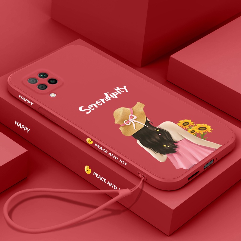 Ốp Điện Thoại Silicon Họa Tiết Nhân Vật Hoạt Hình Dễ Thương Kèm Dây Đeo Cho huawei nova 7i nova 3i nova 5t nova 9