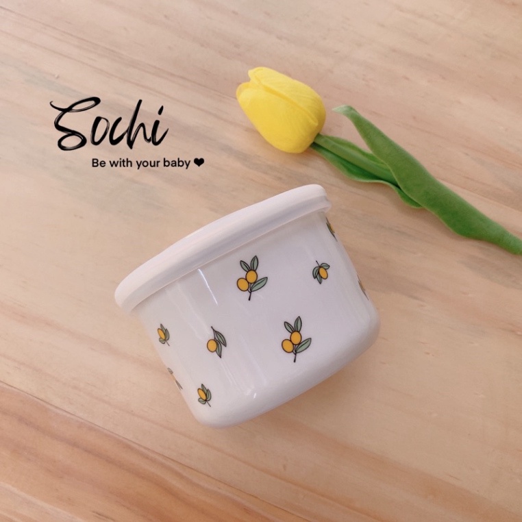 Hũ trữ thức ăn cho bé bằng sứ cao cấp phong cách Hàn Quốc