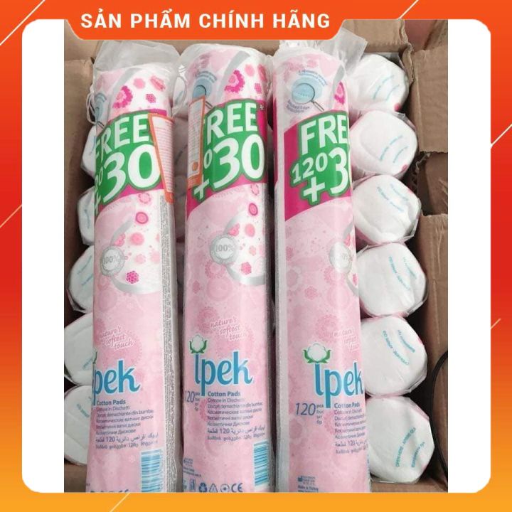 Bông tẩy trang Ipek Thổ Nhĩ Kỳ mẫu mới 𝐍𝐄𝐖 tẩy sạch bụi bẩn mềm dịu cho da 80 miếng và 150 miếng