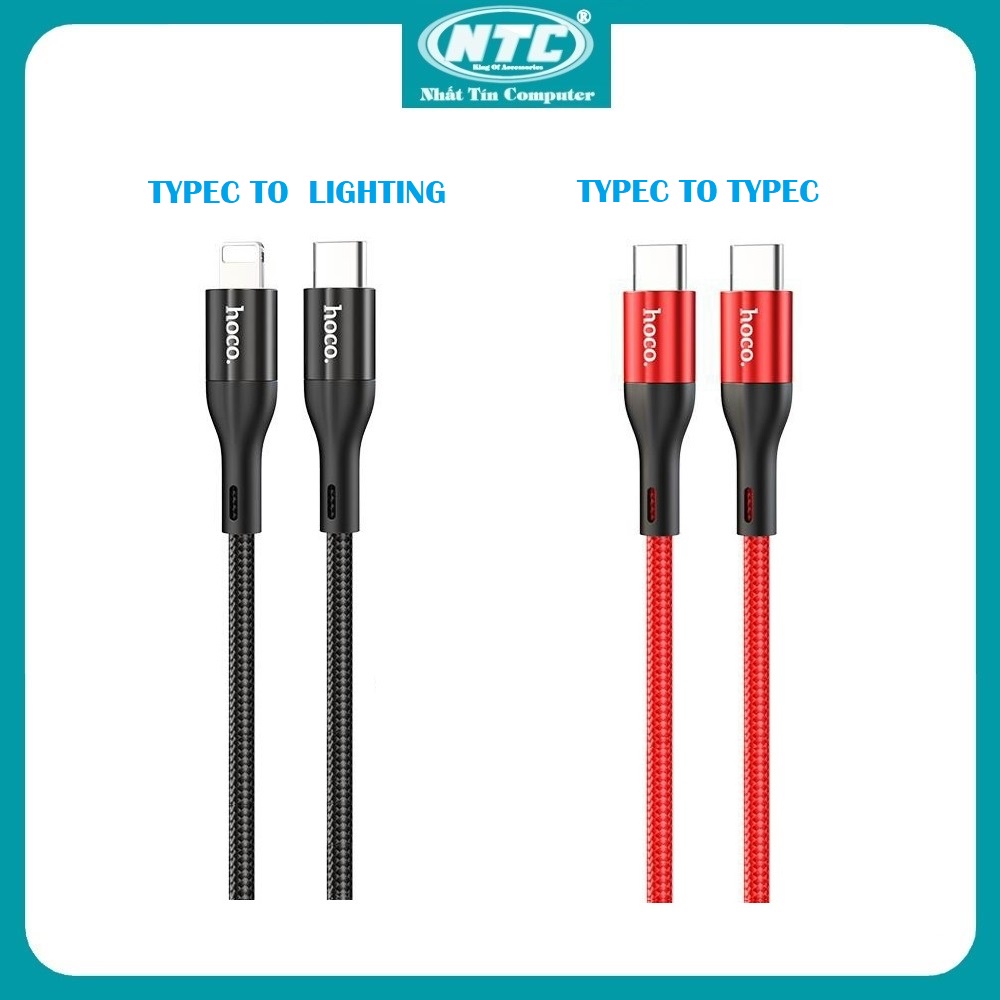 Cáp sạc Hoco X2 Max TypeC to TypeC 60W / TypeC to LN 20W, dài 1M  - Nhất Tín Computer