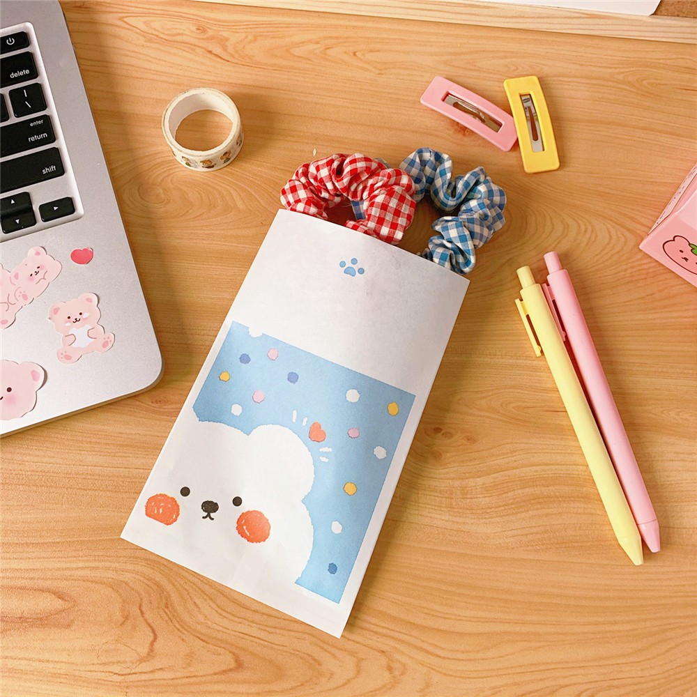 Túi giấy đựng quà tặng mini, đựng bánh kẹo in hình gấu trắng dễ thương