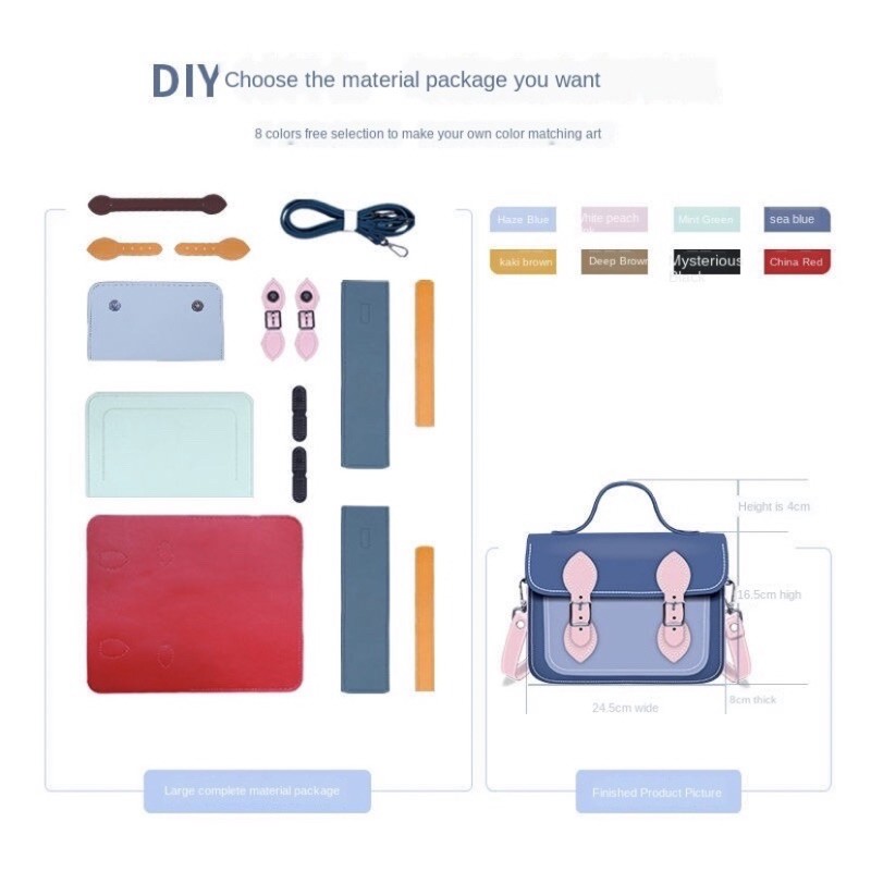 ORDER Set DIY dụng cụ làm túi Cambridge satchel da thật