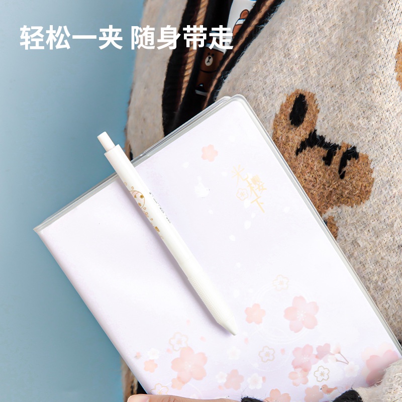 Bút bi bấm văn phòng dạng gel ngòi 0.5mm Deli có đệm chống đau tay A609