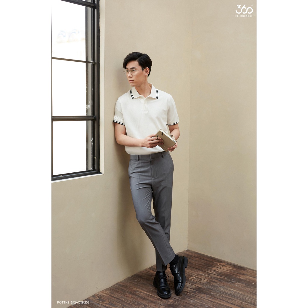 Áo polo nam cổ bẻ local brand 360 BOUTIQUE chất liệu cotton cao cấp, phối viền trẻ trung - POTTK