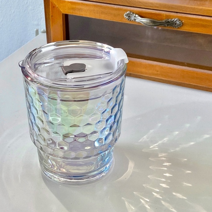 Cốc, Ly Uống Nước Thủy Tinh Hai Tầng Hologram Aura