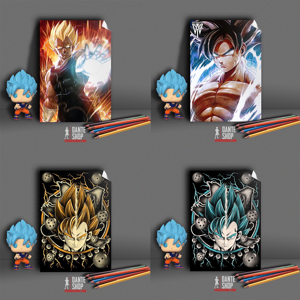 Poster A5 Dragon ball Chất Liệu Decan Phủ Bóng Chống Thấm Nước  - Tặng khi mua mô hình Dragon ball