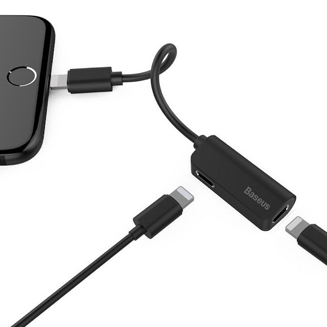 Bộ chia cổng Lightning Baseus thành 2 cổng Lightning L37 cho iPhone5/iphone6/iphone7/iphone8/iphonex/IPhonex/iphonexsmax
