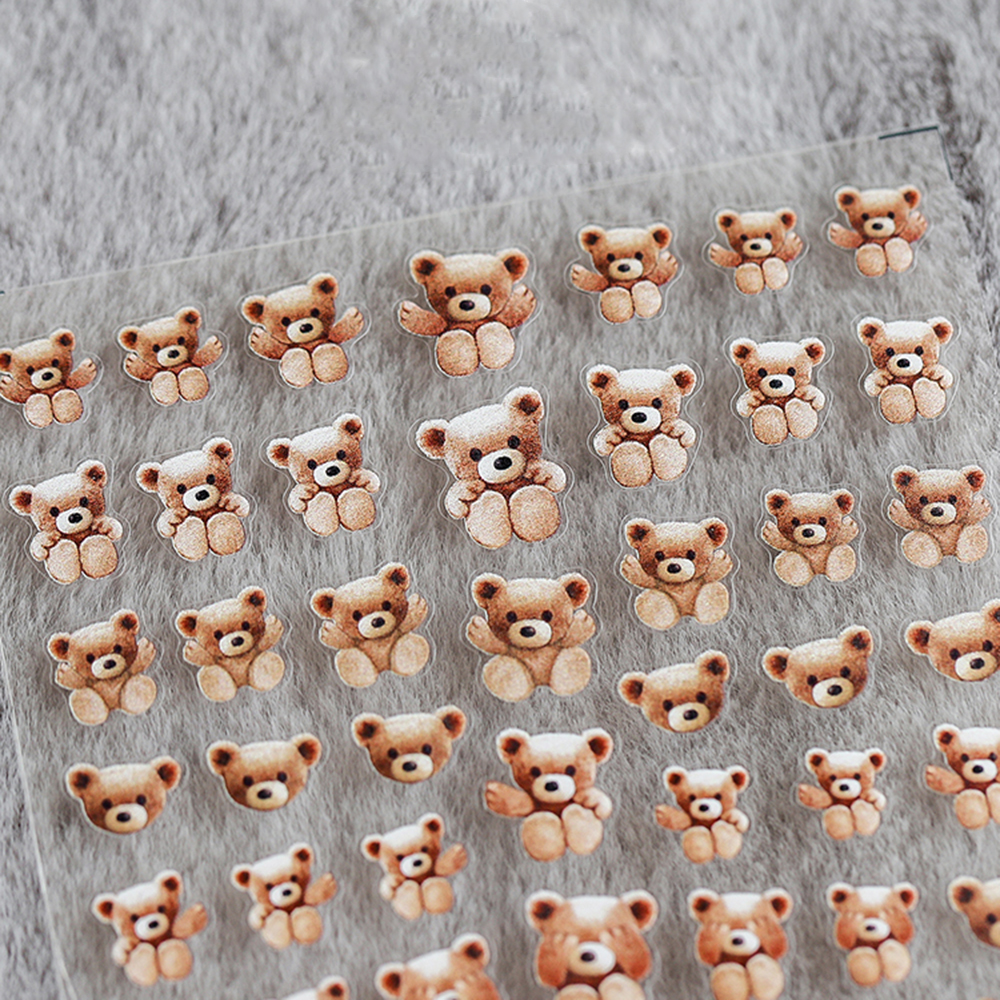 Miếng Dán Trang Trí Móng Tay 3d Hình Gấu Đáng Yêu Diy 5d