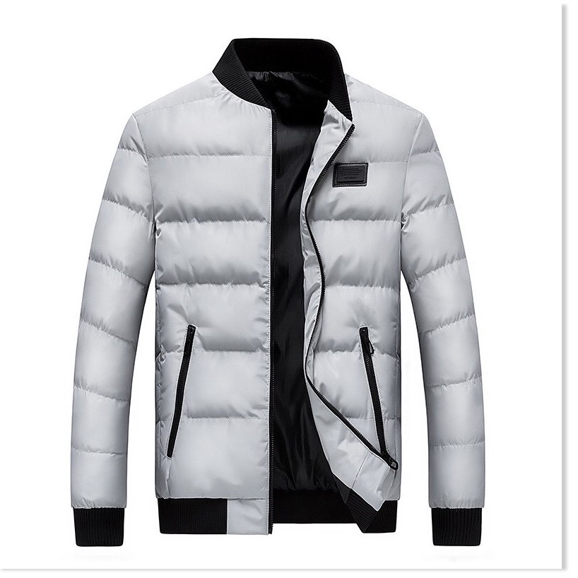 ÁO KHOÁC PHAO NAM CỔ TRON TRẦN LÔNG VŨ BA LỚP TRANG HANG HÀN