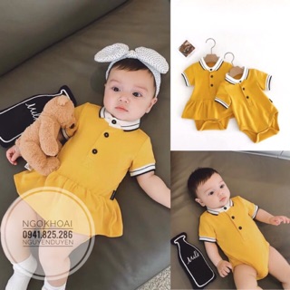 Set body polo bé trai và bé gái