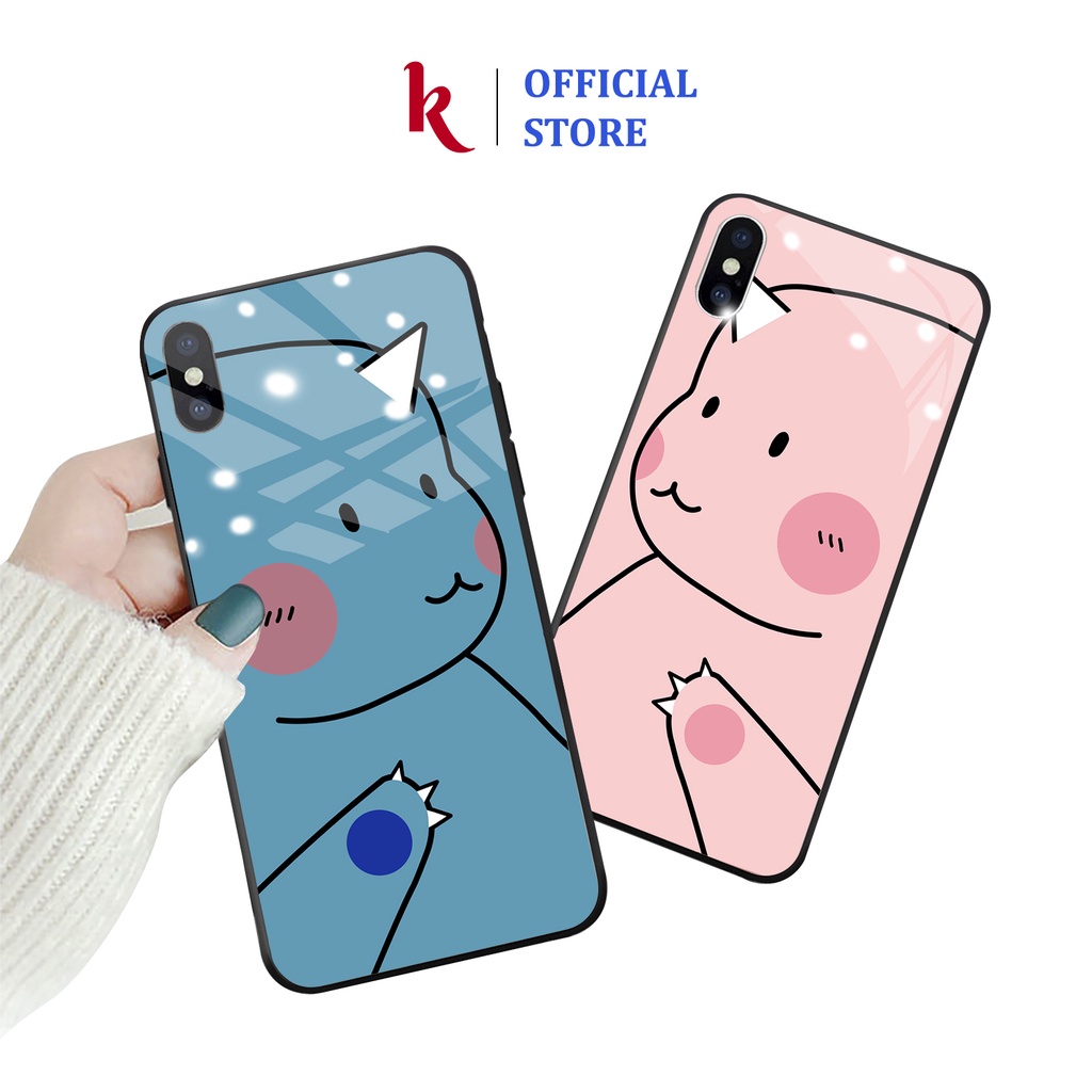 Ốp lưng iphone kính cặp đôi hình tê giác case 14plus 14 pro max 13 12 promax 11 mini 6 6s 7 8 plus x xr xs Se