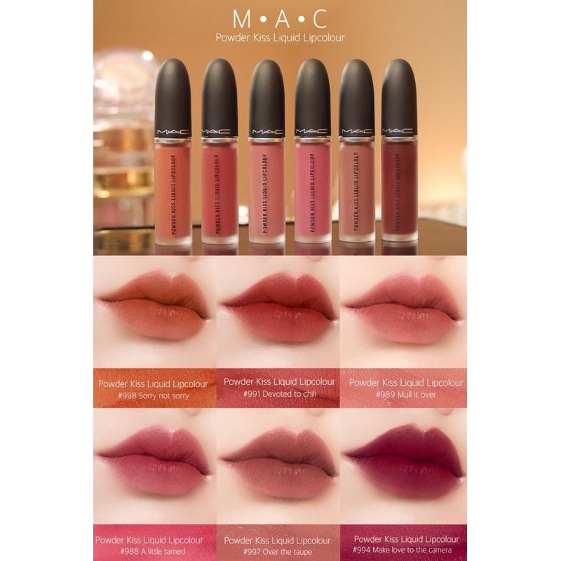 Son Kem Mac Powder Kiss Liqiud Lipcolour Debut💋CHUẨN AUTH 100%💋siêu mịn lỳ-bảng màu thời thượng-cá tính-nổi bật