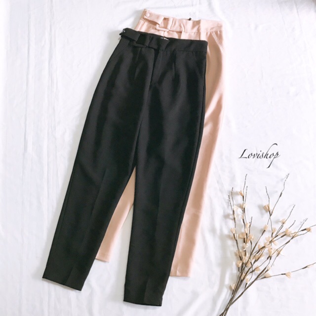 LOVI SHOP - Quần baggy khoen vuông hai màu LOVI