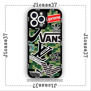 Ốp lưng iphone và samsung xiaomi oppo cạnh vuông Jicase logo brands carmo xanh 