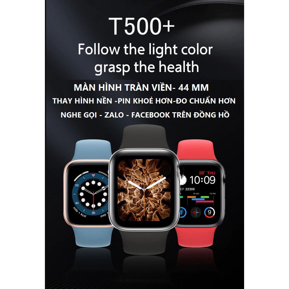 Đồng Hồ Thông Minh T500 Plus-Thay Hình Nền Tùy Ý-Nghe Gọi Qua Bluetooth-Thông Báo ZALO,FACEBOOK,Tin Nhắn | BigBuy360 - bigbuy360.vn