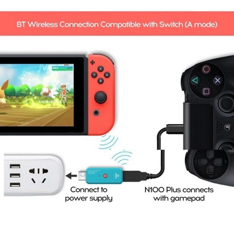 Bộ Điều Hợp Chuyển Đổi Không Dây N100Plus Nintendo Switch Ps4 Xbox One