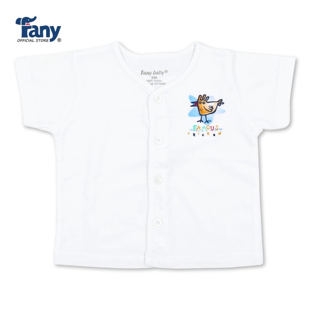 1 cai Áo trắng tay ngắn nút cho bé  0-18 tháng hàng Fany 100% cotton