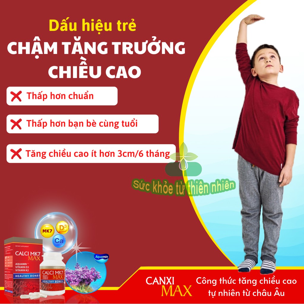 Calci MK7 Max.Bổ Sung Canxi Tảo Đỏ Tự Nhiên Giúp Phát Triển Chiều Cao,Loãng Xương