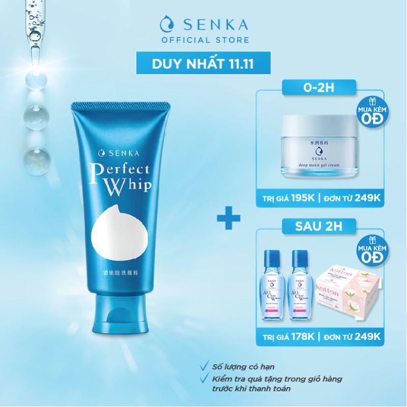Sữa rửa mặt tạo bọt chiết xuất tơ tằm trắng Senka Perfect Whip 120g_70227
