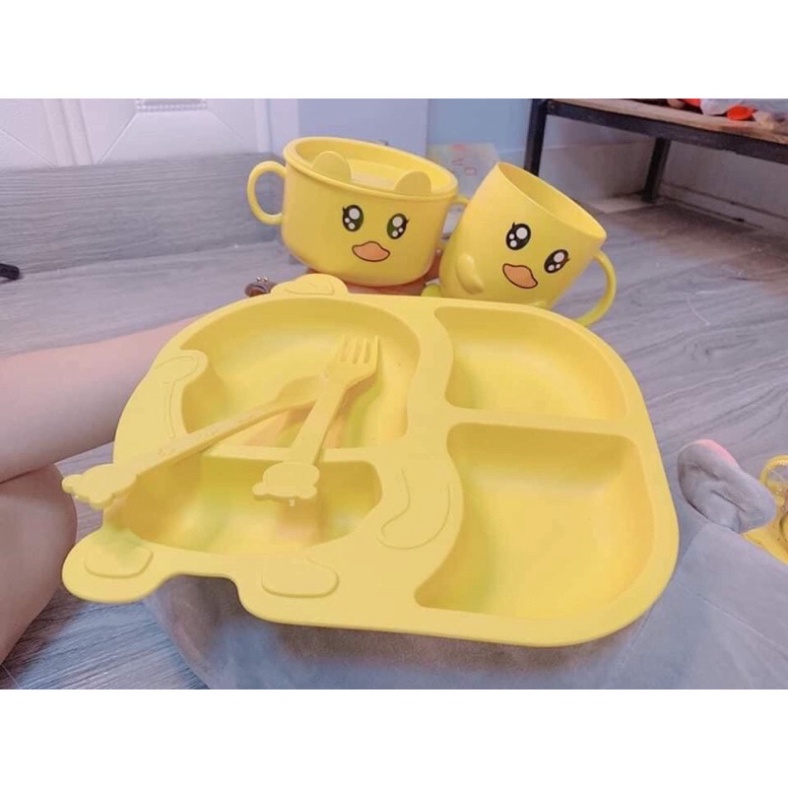 Bộ Khay Cơm Vịt Vàng Kèm Cốc Thìa - Bát Vịt