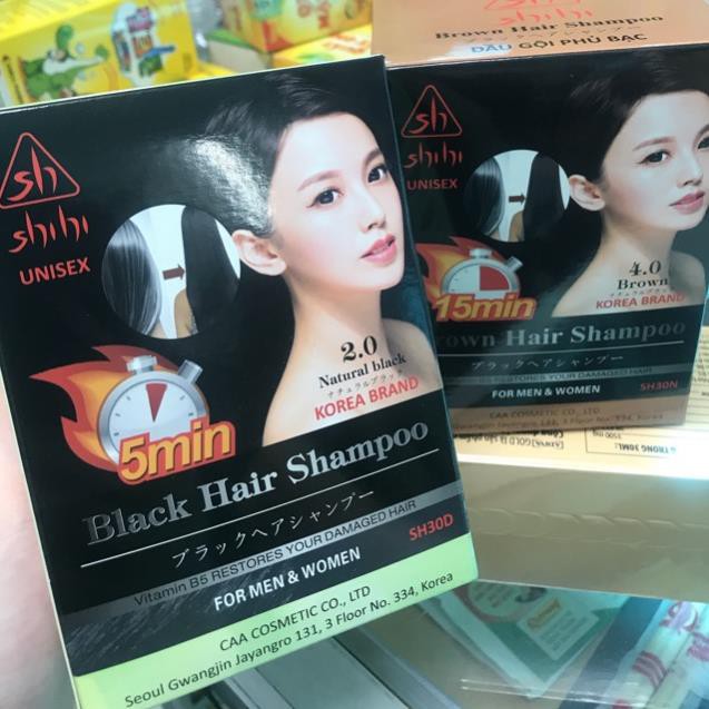 [Sale] Dầu gội phủ bạc Đen - Nâu Shihi  gói 30ml